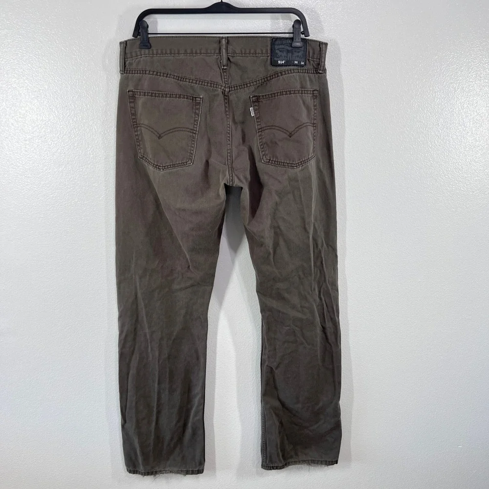 Levi's 514 Men's Straight Fit Jeans 36x34 Brown Cotton‎ Earthy Neutral Workwear